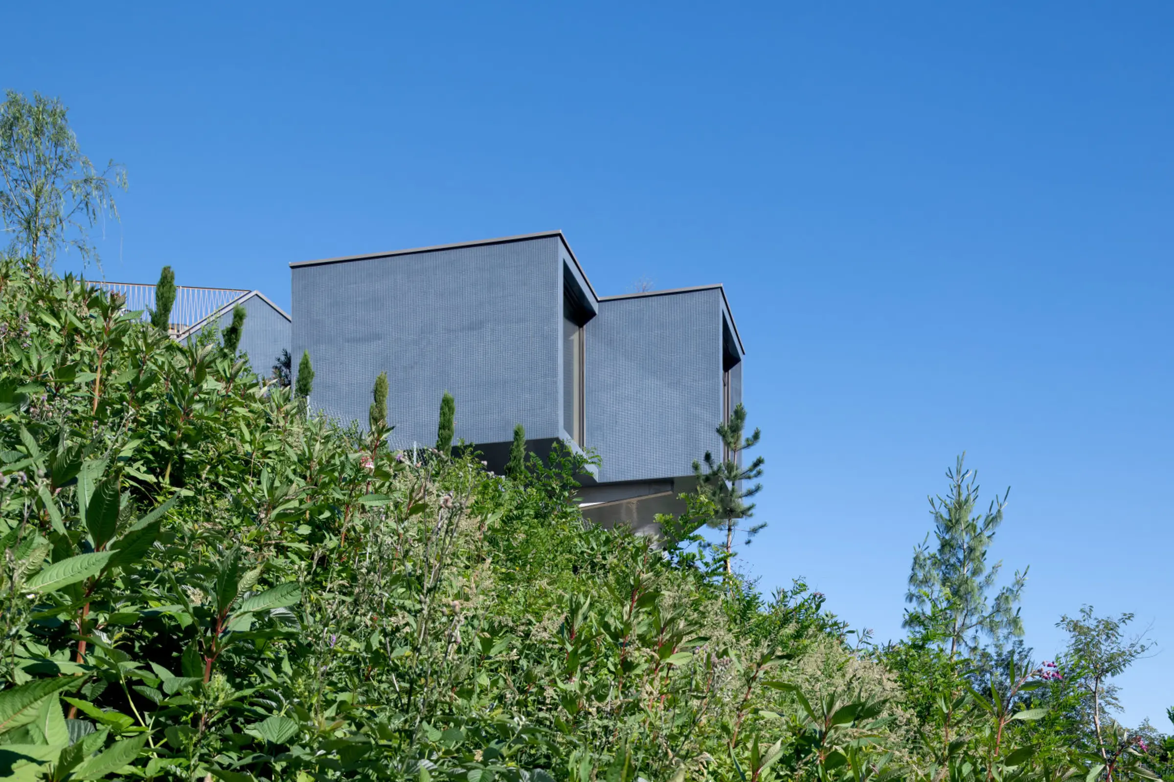 façade mosaique blue