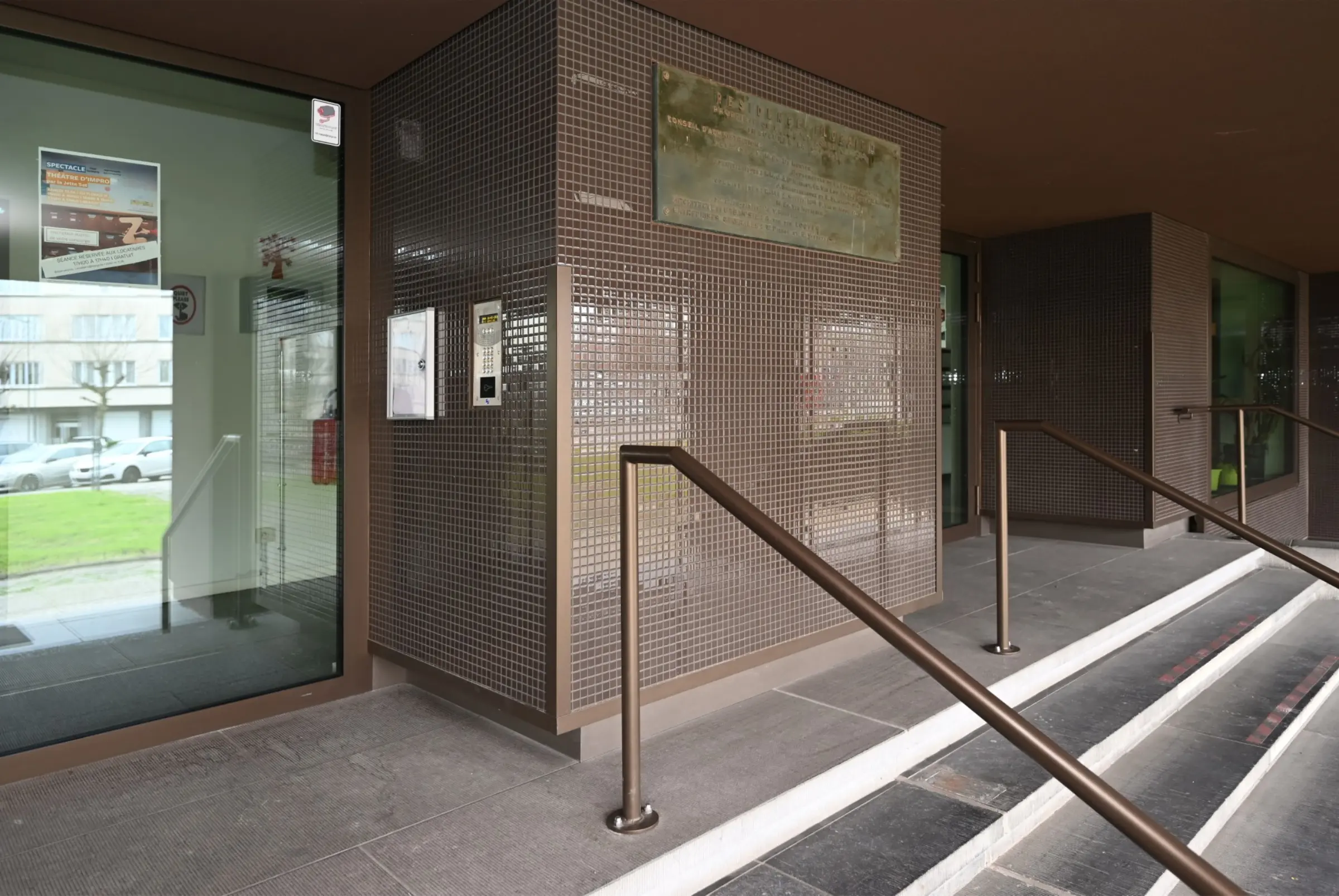 façade mosaique brun