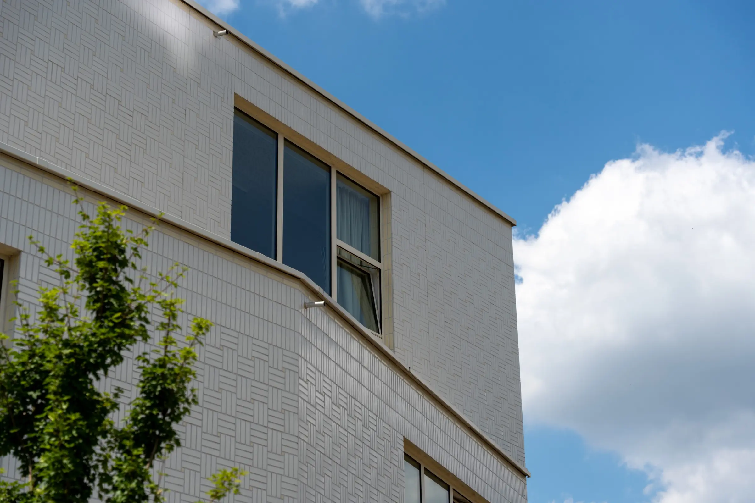 detail StoBrick witte steenstrip