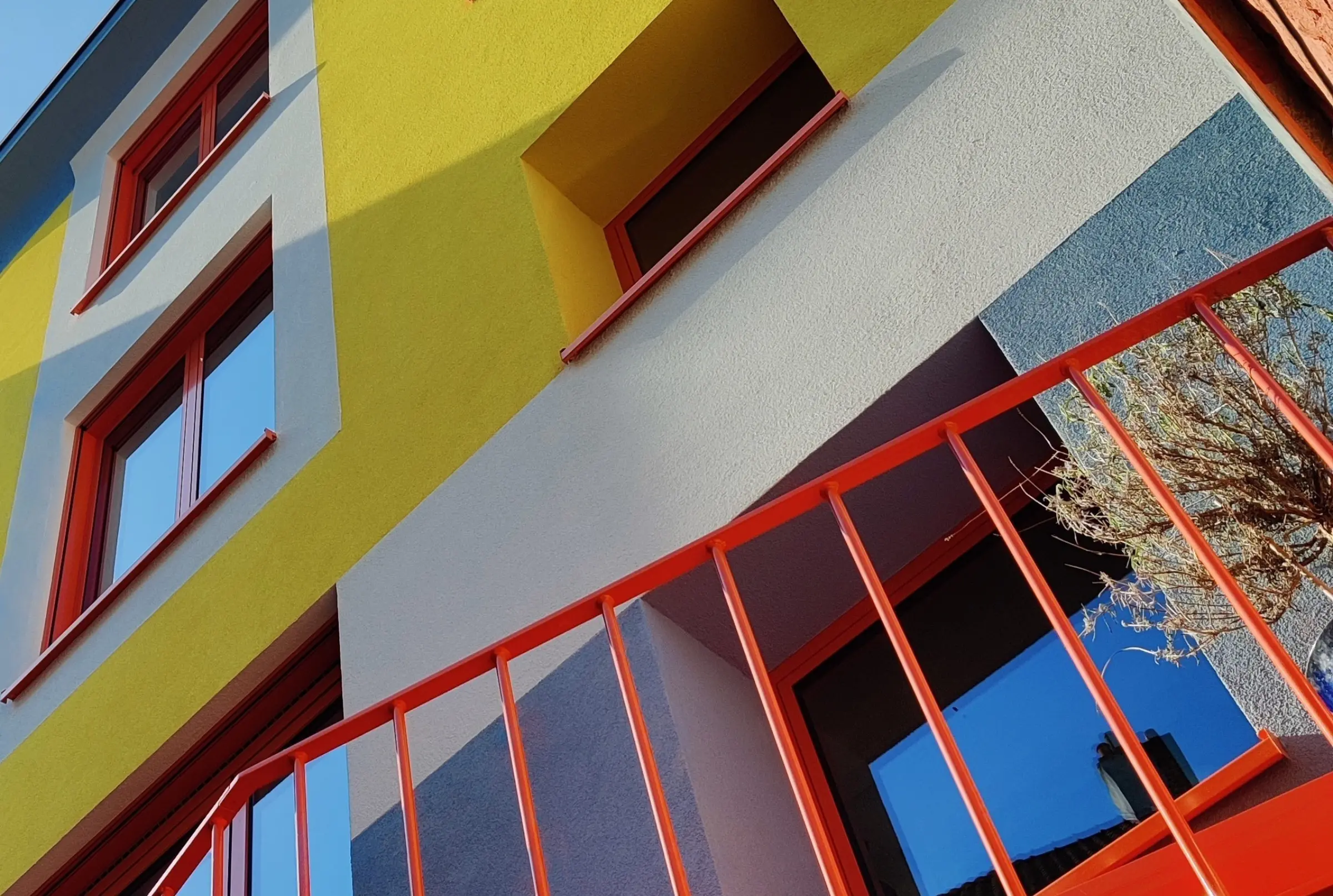 gekleurde Sto gevel