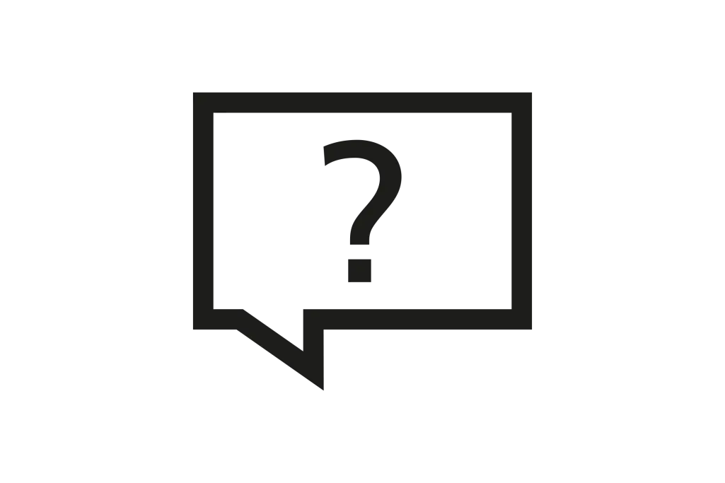 Icône, pictogramme, bulle carrée avec point d’exclamation